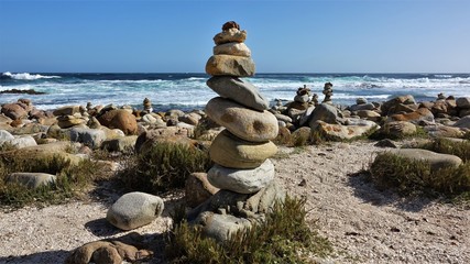 Stone pyramids for the fulfillment of desires on the Cape of Good Hope in South Africa.