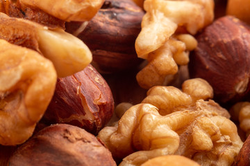 pile of mixed nuts closeup