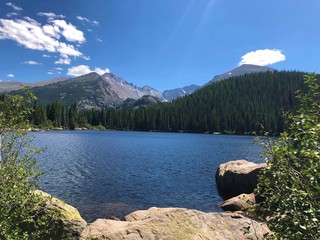 Hidden lake in the mountains