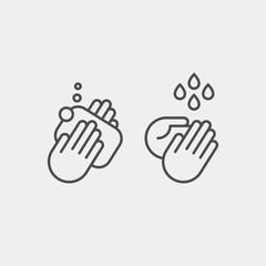 Hand wash flat vector icon. Clean hands flat vector icon