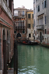 Facades of houses facing the canal in Venice