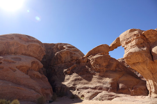 Um Fruth, une arche très courtisée dans le Wadi Rum en Jordanie © Patricia