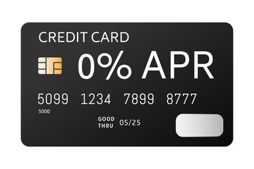 Credit Card Zero Percent APR, Black Color