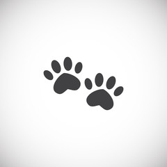 Fototapeta na wymiar Animal foot print icon on background for graphic and web design. Creative illustration concept symbol for web or mobile app