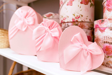 boxes for gifts in the form of hearts. romantic holiday packaging