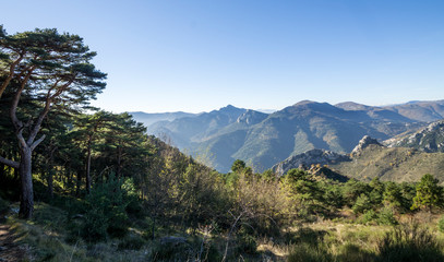 Col du Berceau, montagne proche de Menton, France
