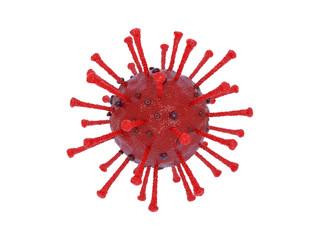 3d illustration of flu Covid-19 cell isolated on white with clipping path