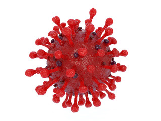 3d illustration of flu Covid-19 cell isolated on white with clipping path