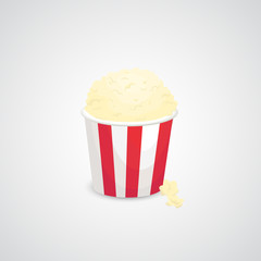 Popcorn box vector icon.