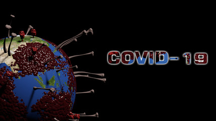 covid19 attack the world3d illustration,illustration of an abstract background