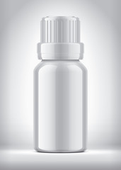 Bottle on background. Glossy surface version. 