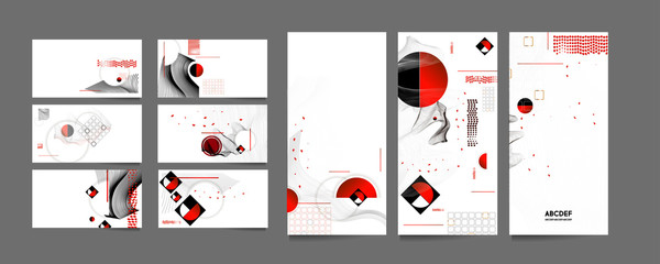 Art Poster design Japanese style templates set invitations to lines abstract background for book cover texture brochure