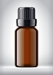 Bottle on background. Glossy surface version. 