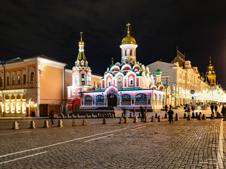 view of Kazan Cathedral from Red Square in Moscow