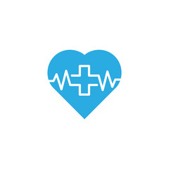 Obraz premium Modern Health Medical Logo with heart beat template vector illustration design