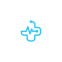 Modern Health Medical Logo with heart beat template vector illustration design