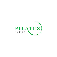 Simple and clean logo design of pilates yoga sports with white background - EPS10 - Vector.