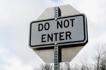 Close-up of Do Not Enter road sign