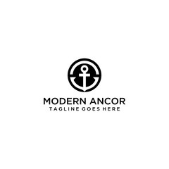 Modern design combined anchor and circle logo inspiration