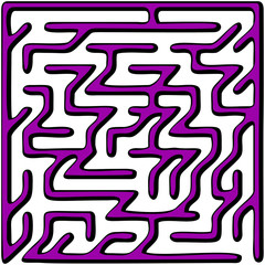 Purple square maze(12x12) on a white background
