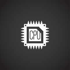 Processor chip related icon on background for graphic and web design. Creative illustration concept symbol for web or mobile app