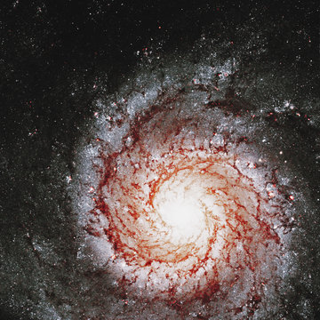 Messier 74,  NGC 628 Spiral galaxy in the constellation Pisces..Elements of this image are furnished by NASA.