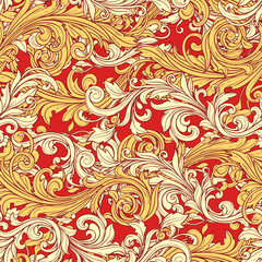 Graphic ornamented seamless background with twisted patterns