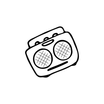 Single hand-drawn radiola icon. Musical symbol. Vector