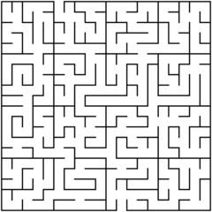Black square maze(20x20) on a white background