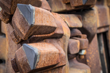 Close up of mining machinery.