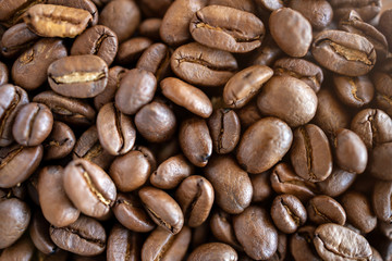 Roasted coffee beans background