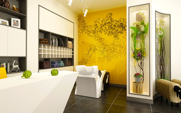 3d render of beauty care and spa saloon