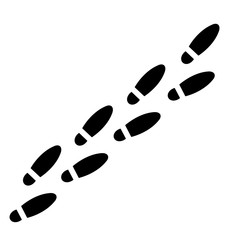 Steps, bootprints, icon. Raster illustration.