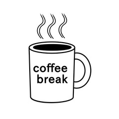 Mug, Cup icon. Raster illustration