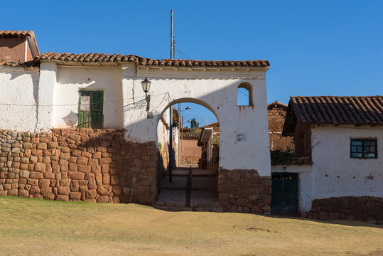 The rustic town of Chinchero in the Sacred Valley near Cusco, Peru
