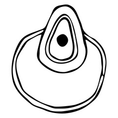 Vector flat illustration of a respiratory protective face mask . Black outline on an isolated white background in the Doodle style. For websites, textiles, paper, Wallpaper, leaflets