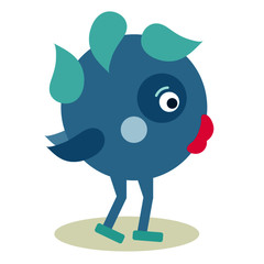 Gloup - Animal rigolo dessin animé de face