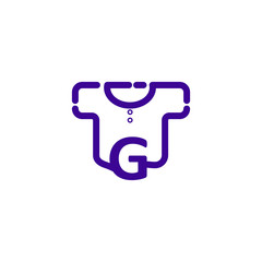 logo letter g with t shirt vector design	