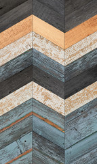 Weathered barn boards texture for background. Shabby wooden wall with chevron pattern. 