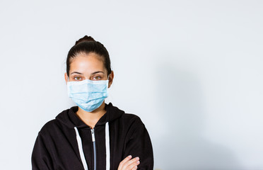 Protección contra virus, cuarentena, quedarse en casa. Coronavirus