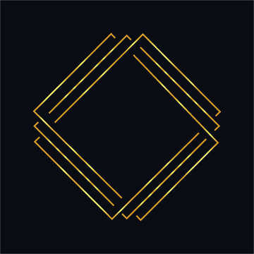 Golden vector sketch of a tattoo set geometric shape, triangle, polygonal line art, line shape, rhombus and square.
