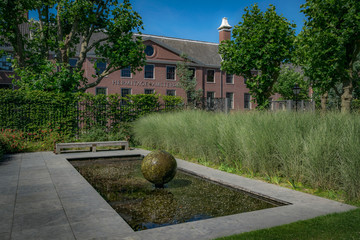 Fountain garden in front of the Hermitage Museum.