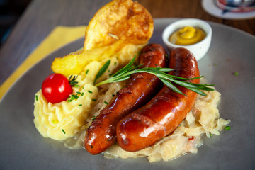 German Sausage with Sauerkraut