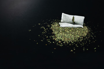 Swedish Snus - grated moistened powder and chewing tobacco. Close-up. Tobacco product