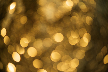 Fototapeta premium Large and big gold glitter texture christmas, celebration abstract bokeh background with copy space and text place