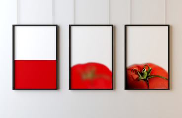 flaga pomidor wystawa Polska