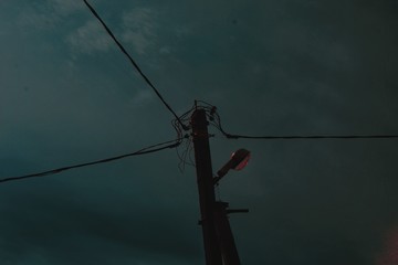 electric pole and wires