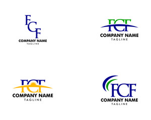 Set of Initial Letter FCF Logo Template Design