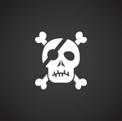 Skull icon on background for graphic and web design. Creative illustration concept symbol for web or mobile app