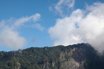 The cloudy on mountain in alishan national park at taiwan